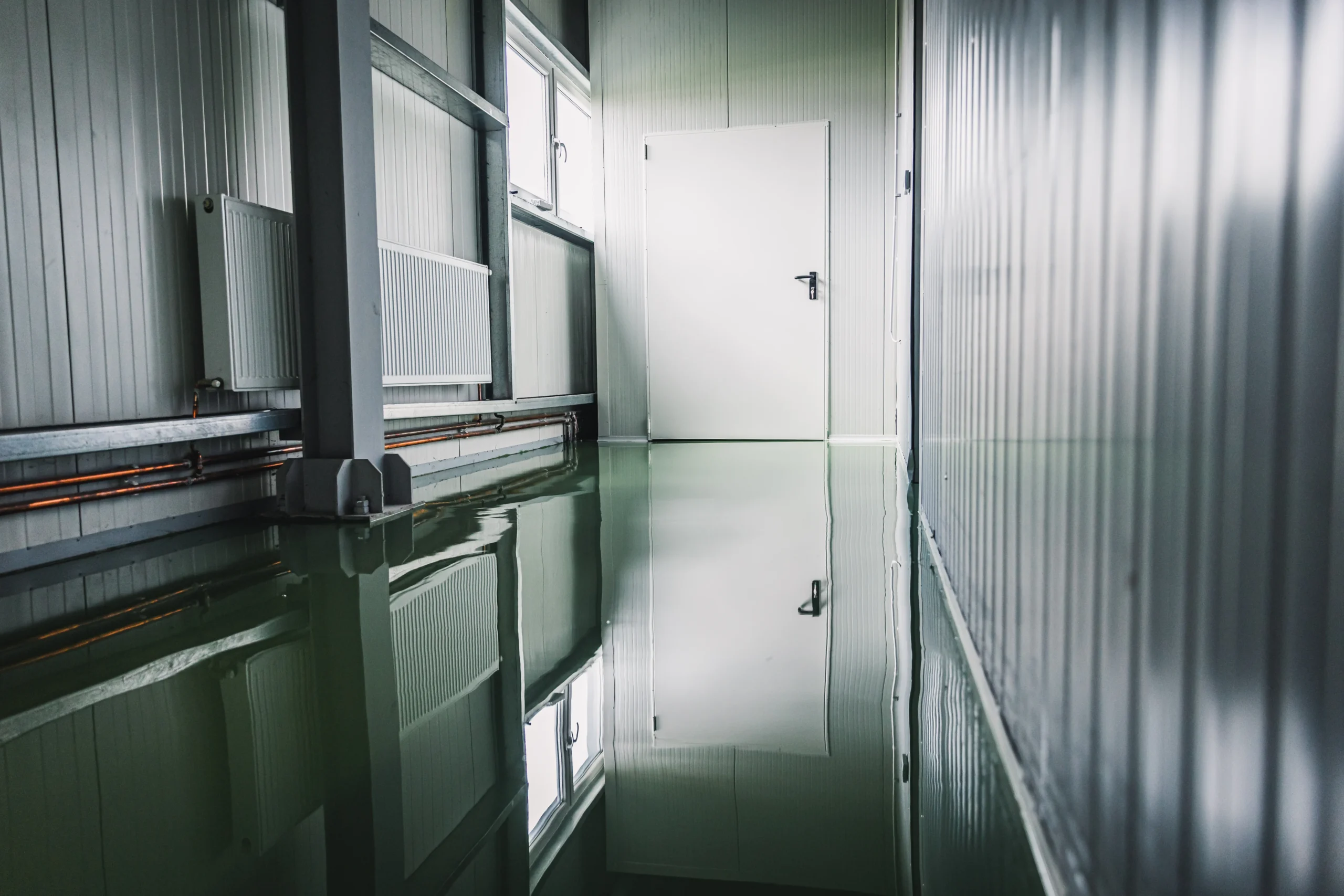 Residential garage with epoxy flooring and clean finished surface
