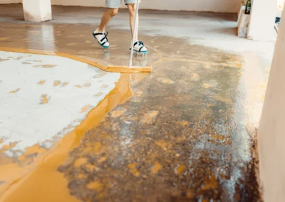 Concrete floor surface before epoxy coating