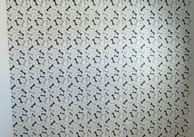 Full wall with repeating wallpaper pattern
